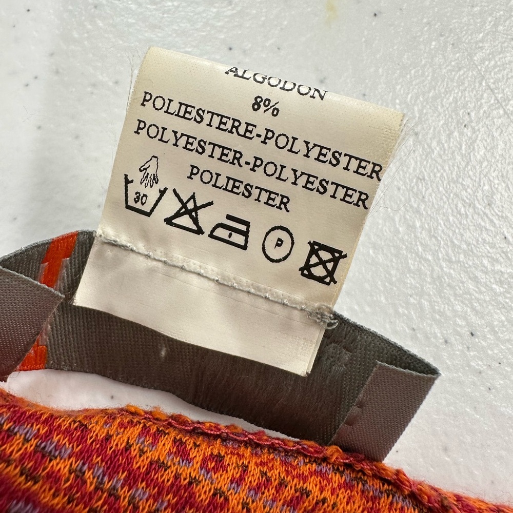 M Missoni Vintage 70s Style Knit Two Piece Orange Striped Tank Top Midi Skirt M - Picture 7 of 14